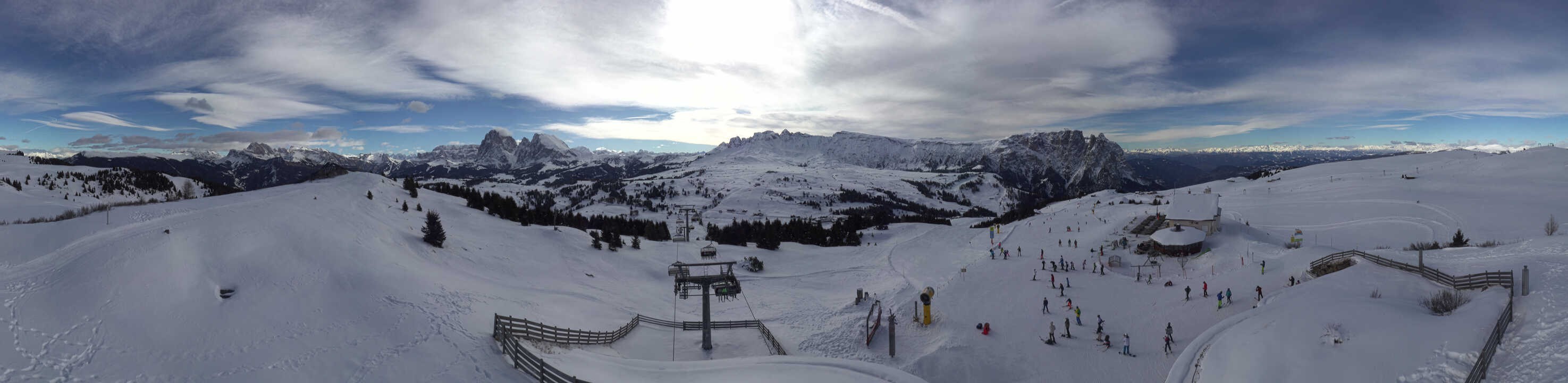 Archiv Foto Webcam Panorama der Seiser Alm von der Puflatsch Bergstation