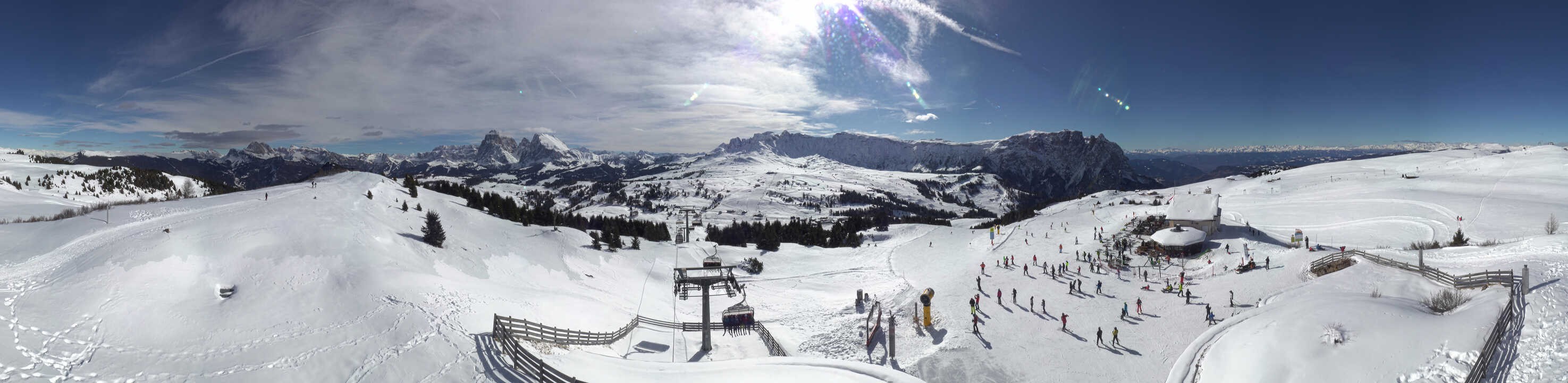 Archiv Foto Webcam Panorama der Seiser Alm von der Puflatsch Bergstation