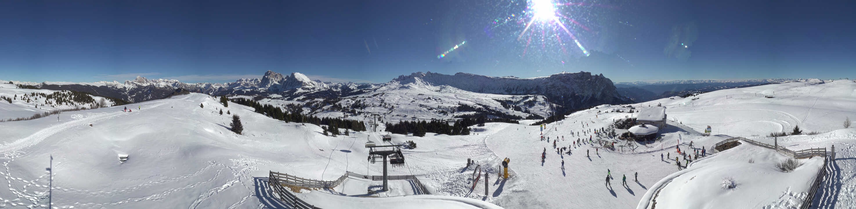 Archiv Foto Webcam Panorama der Seiser Alm von der Puflatsch Bergstation