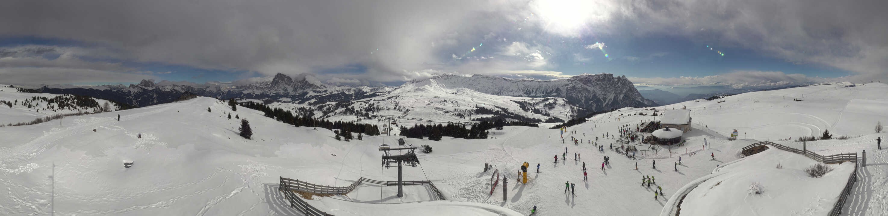 Archiv Foto Webcam Panorama der Seiser Alm von der Puflatsch Bergstation