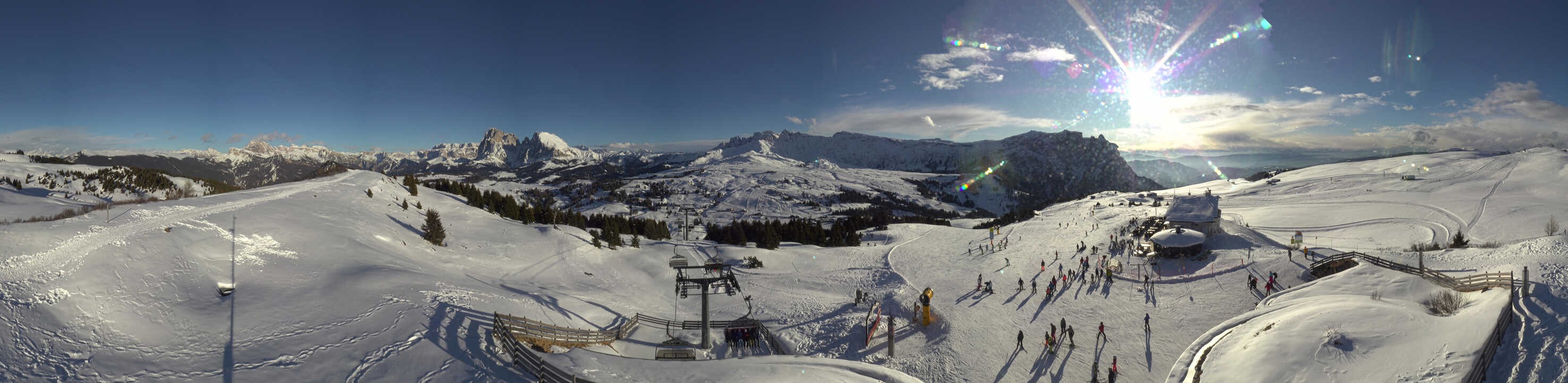 Archiv Foto Webcam Panorama der Seiser Alm von der Puflatsch Bergstation