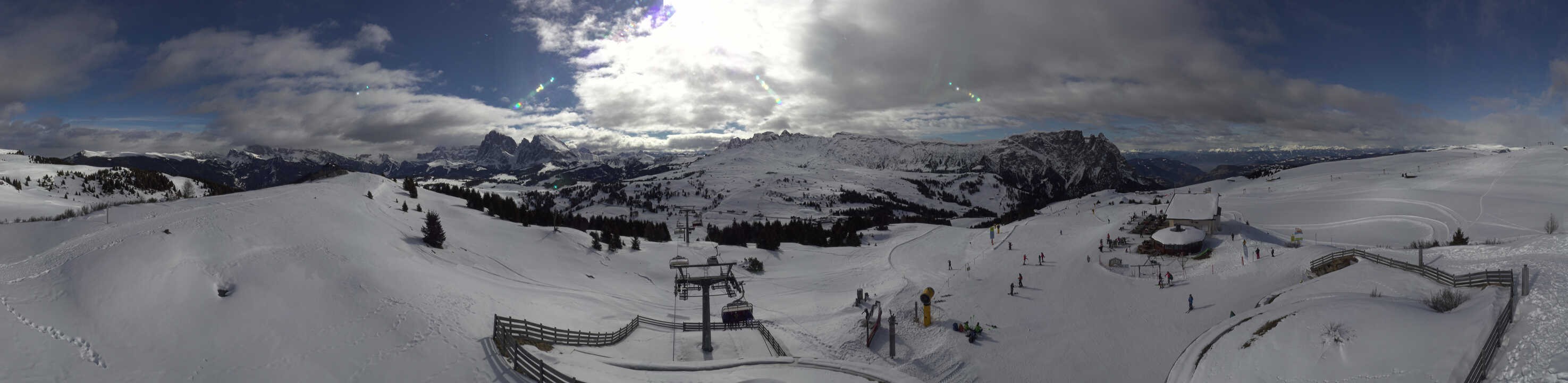 Archiv Foto Webcam Panorama der Seiser Alm von der Puflatsch Bergstation