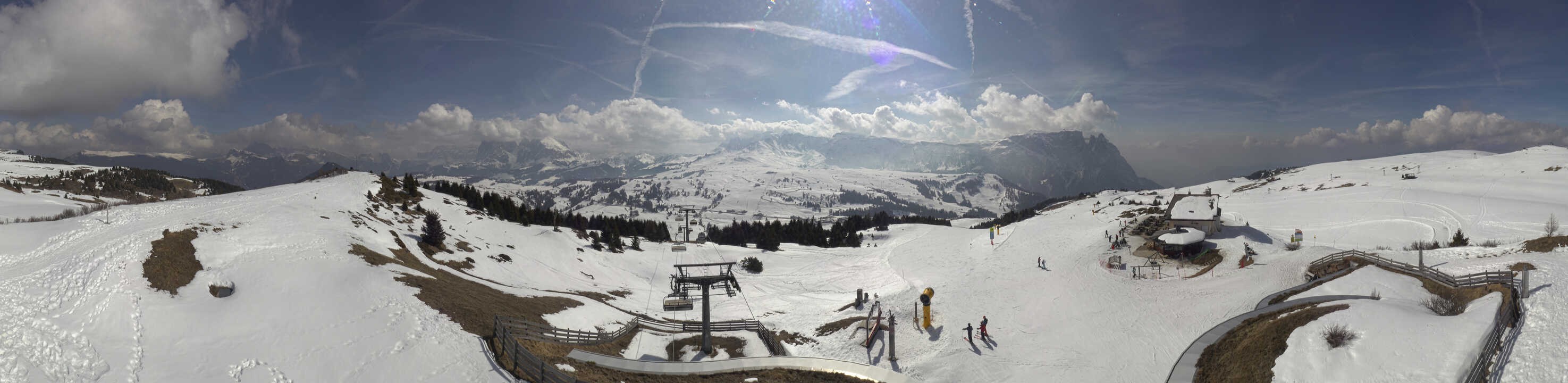 Archiv Foto Webcam Panorama der Seiser Alm von der Puflatsch Bergstation