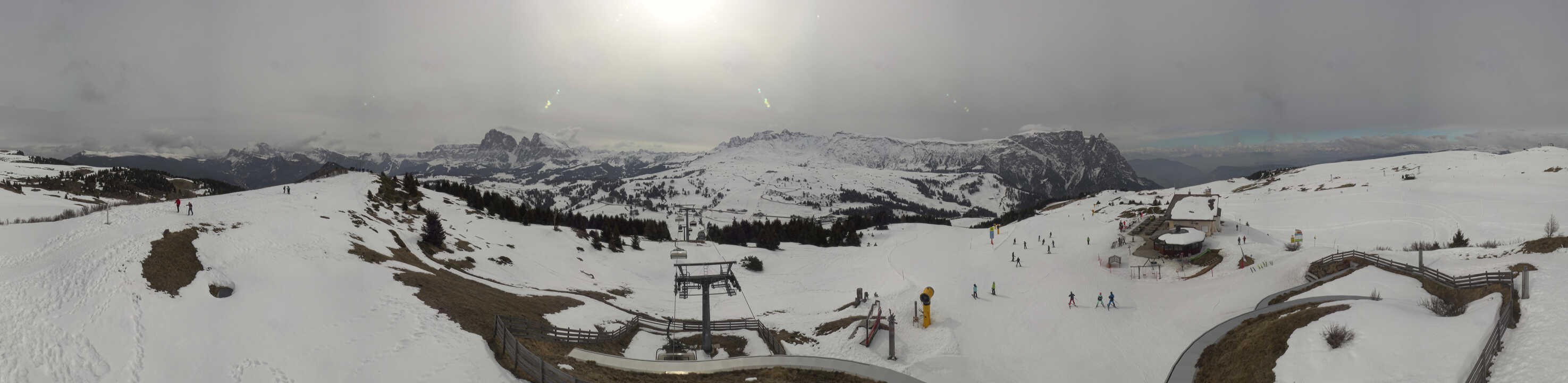 Archiv Foto Webcam Panorama der Seiser Alm von der Puflatsch Bergstation