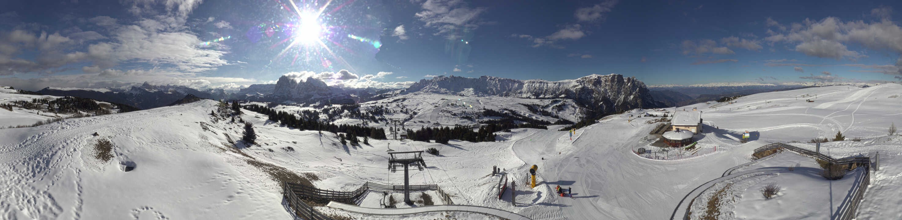 Archiv Foto Webcam Panorama der Seiser Alm von der Puflatsch Bergstation