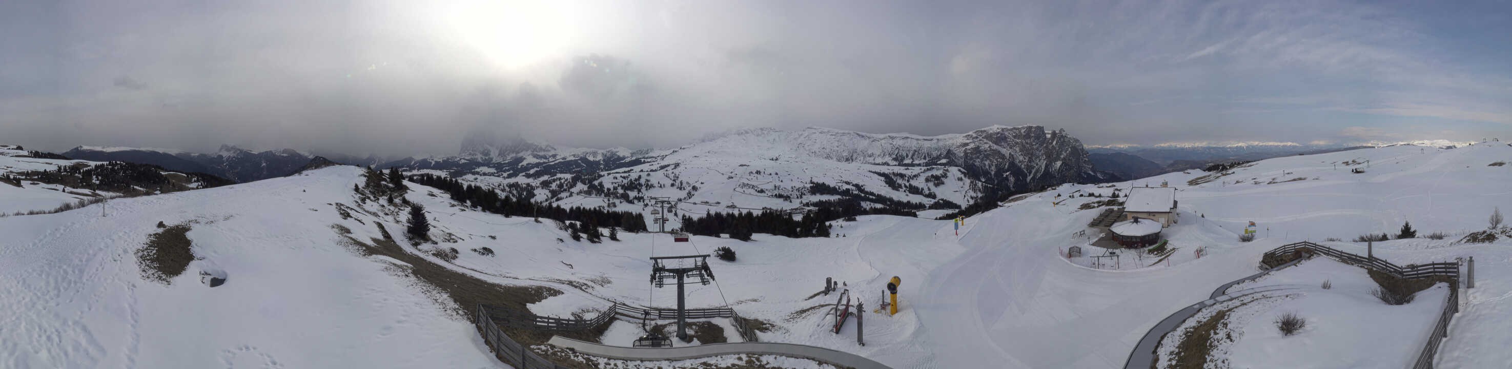 Archiv Foto Webcam Panorama der Seiser Alm von der Puflatsch Bergstation