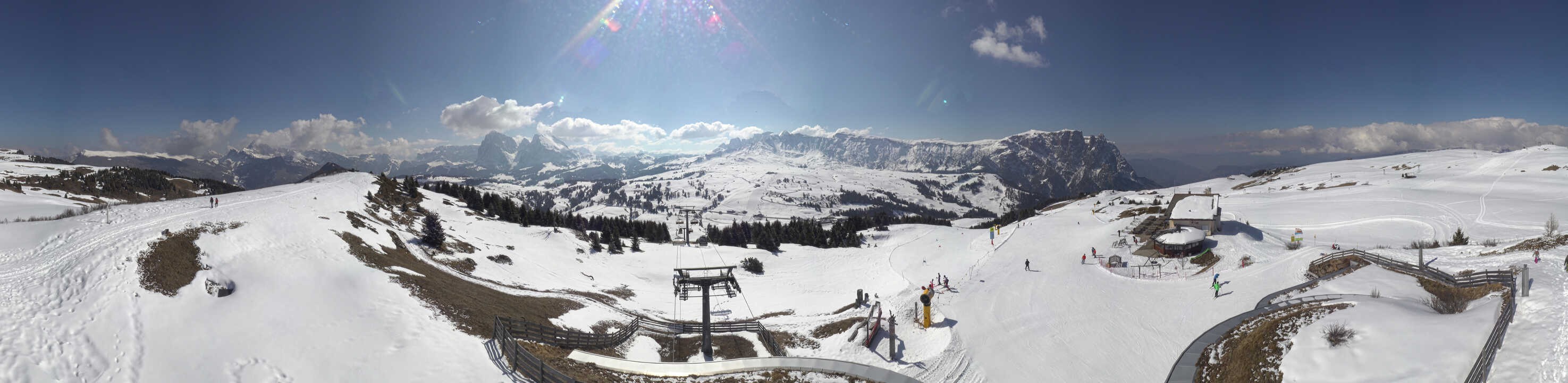 Archiv Foto Webcam Panorama der Seiser Alm von der Puflatsch Bergstation