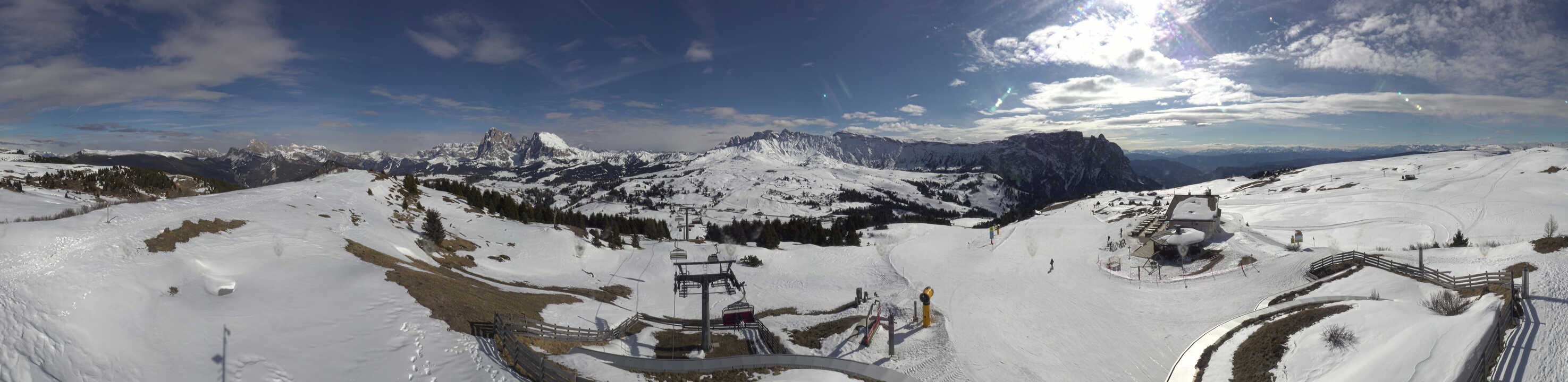 Archived image Webcam Alpe di Siusi: View from the Puflatsch Mountain Station
