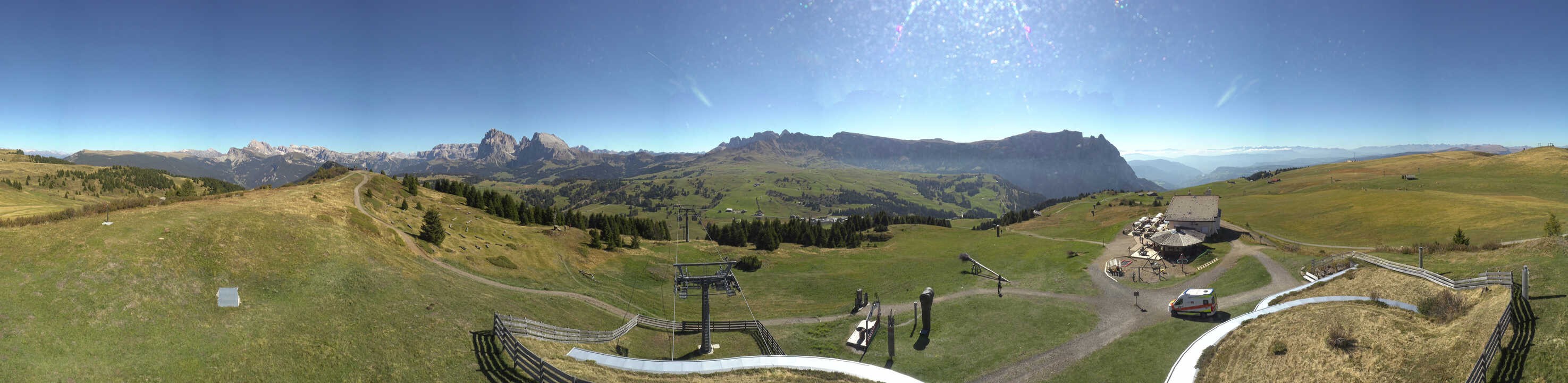 Archiv Foto Webcam Panorama der Seiser Alm von der Puflatsch Bergstation