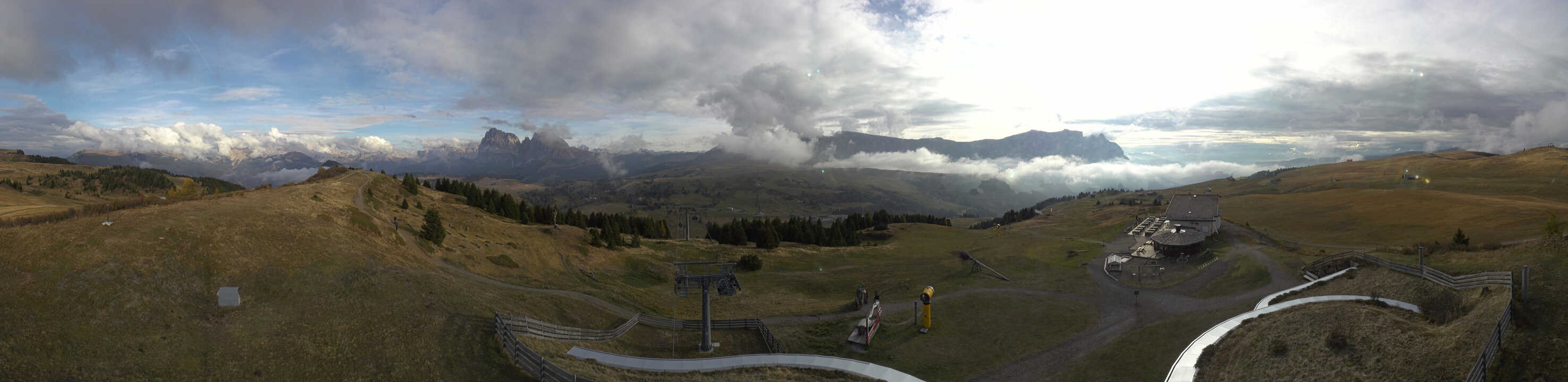 Archived image Webcam Alpe di Siusi: View from the Puflatsch Mountain Station