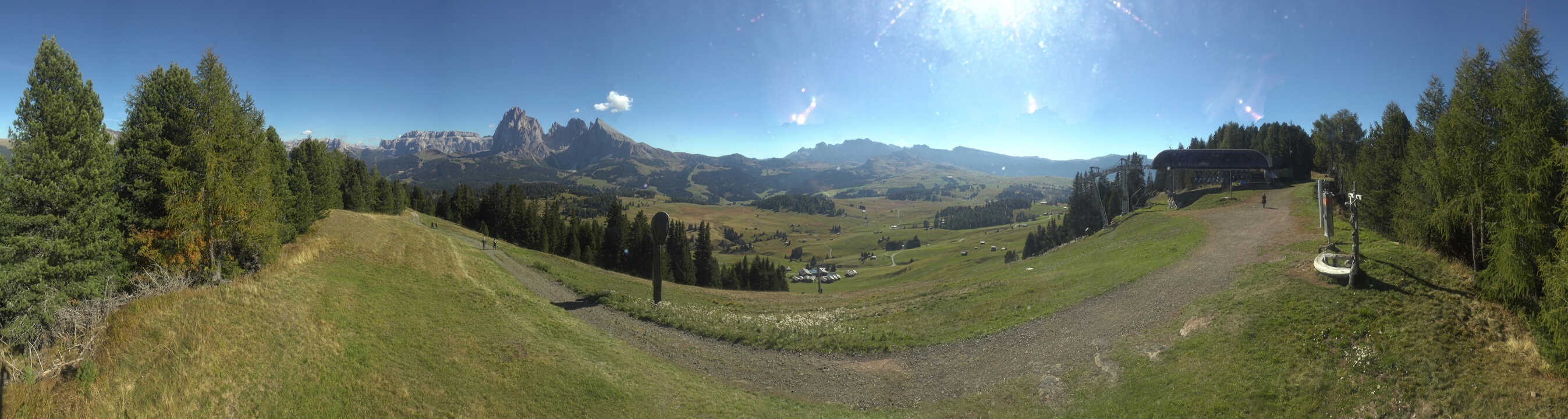 Archived image Webcam Alpe di Siusi: Panoramic view Mezdi mountain station