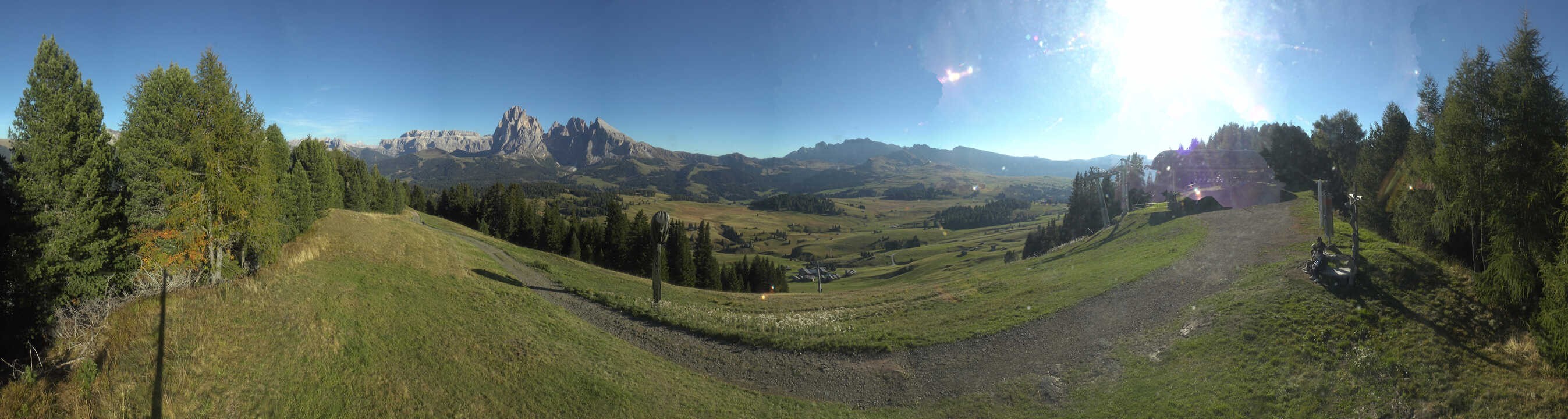 Archived image Webcam Alpe di Siusi: Panoramic view Mezdi mountain station