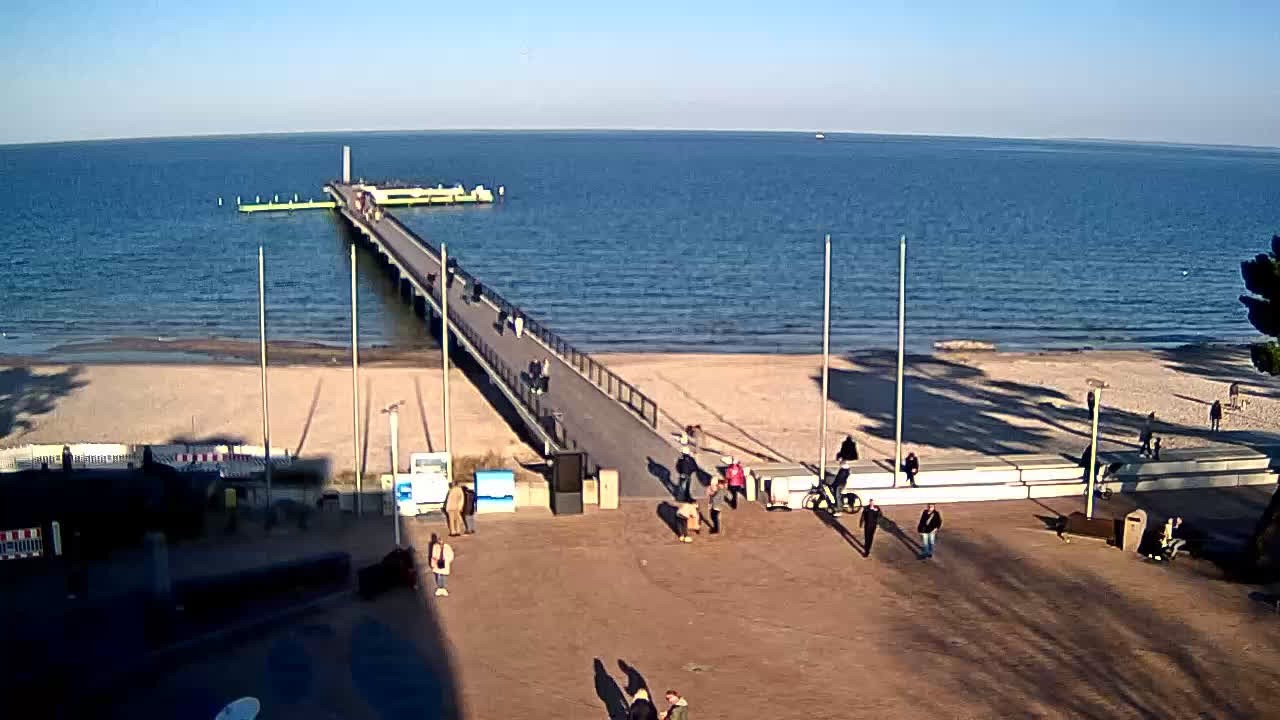 Archived image Webcam Scharbeutz: View of the beach and the Baltic Sea