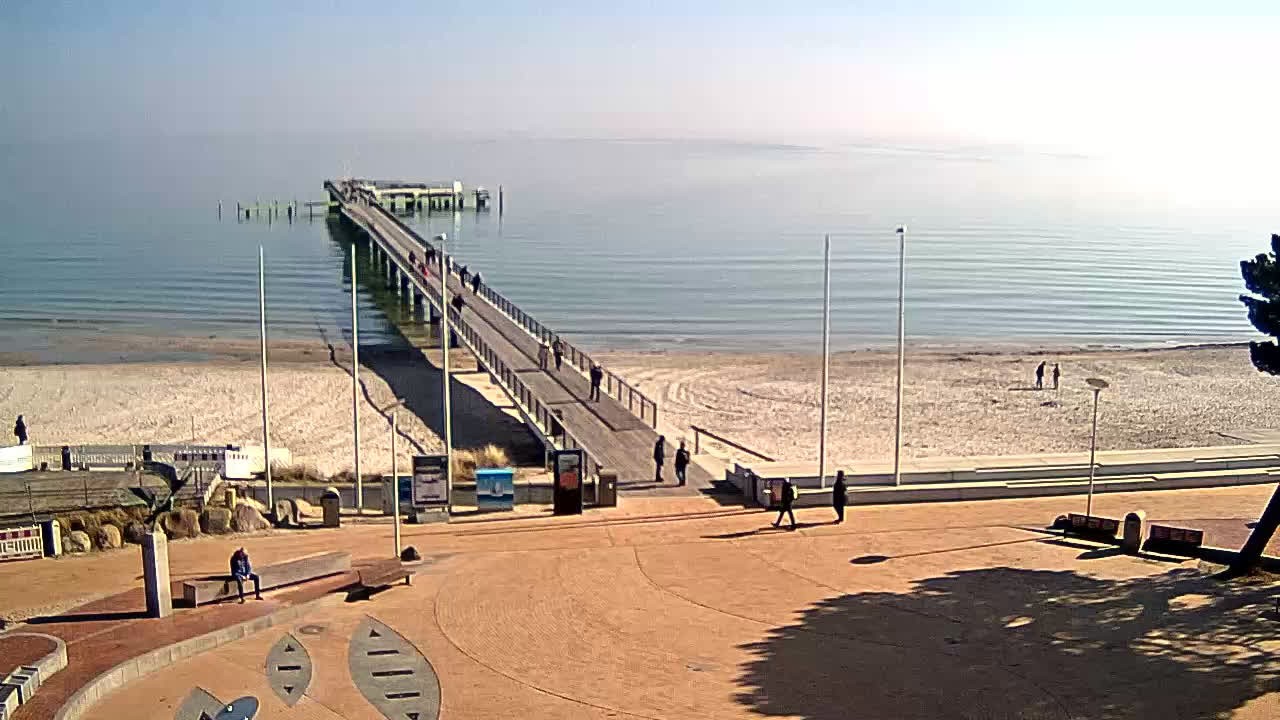 Archived image Webcam Scharbeutz: View of the beach and the Baltic Sea