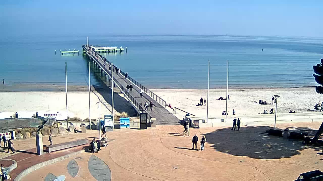 Archived image Webcam Scharbeutz: View of the beach and the Baltic Sea