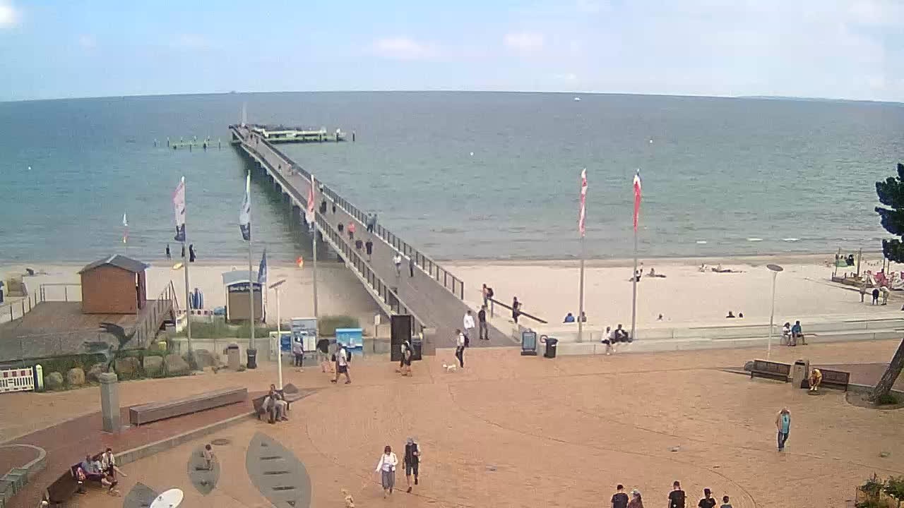Archiv Foto Webcam Scharbeutz: Ausblick auf den Strand und die Ostsee