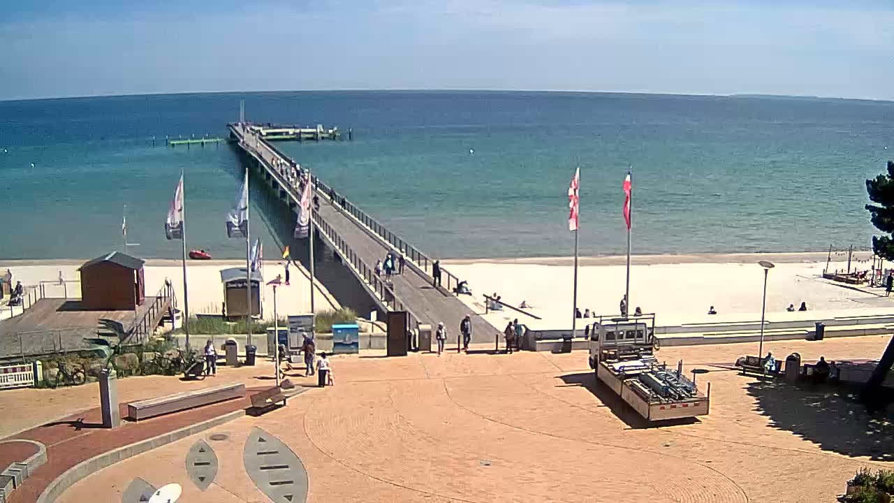 Archiv Foto Webcam Scharbeutz: Ausblick auf den Strand und die Ostsee