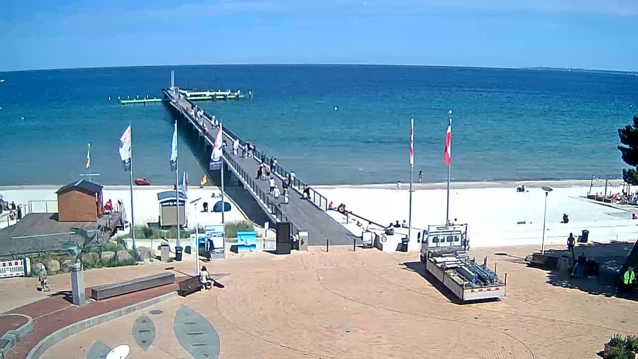 Archiv Foto Webcam Scharbeutz: Ausblick auf den Strand und die Ostsee