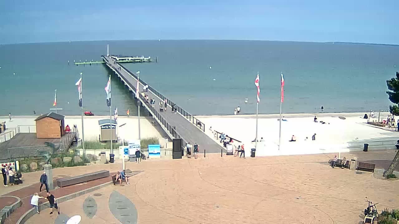 Archiv Foto Webcam Scharbeutz: Ausblick auf den Strand und die Ostsee