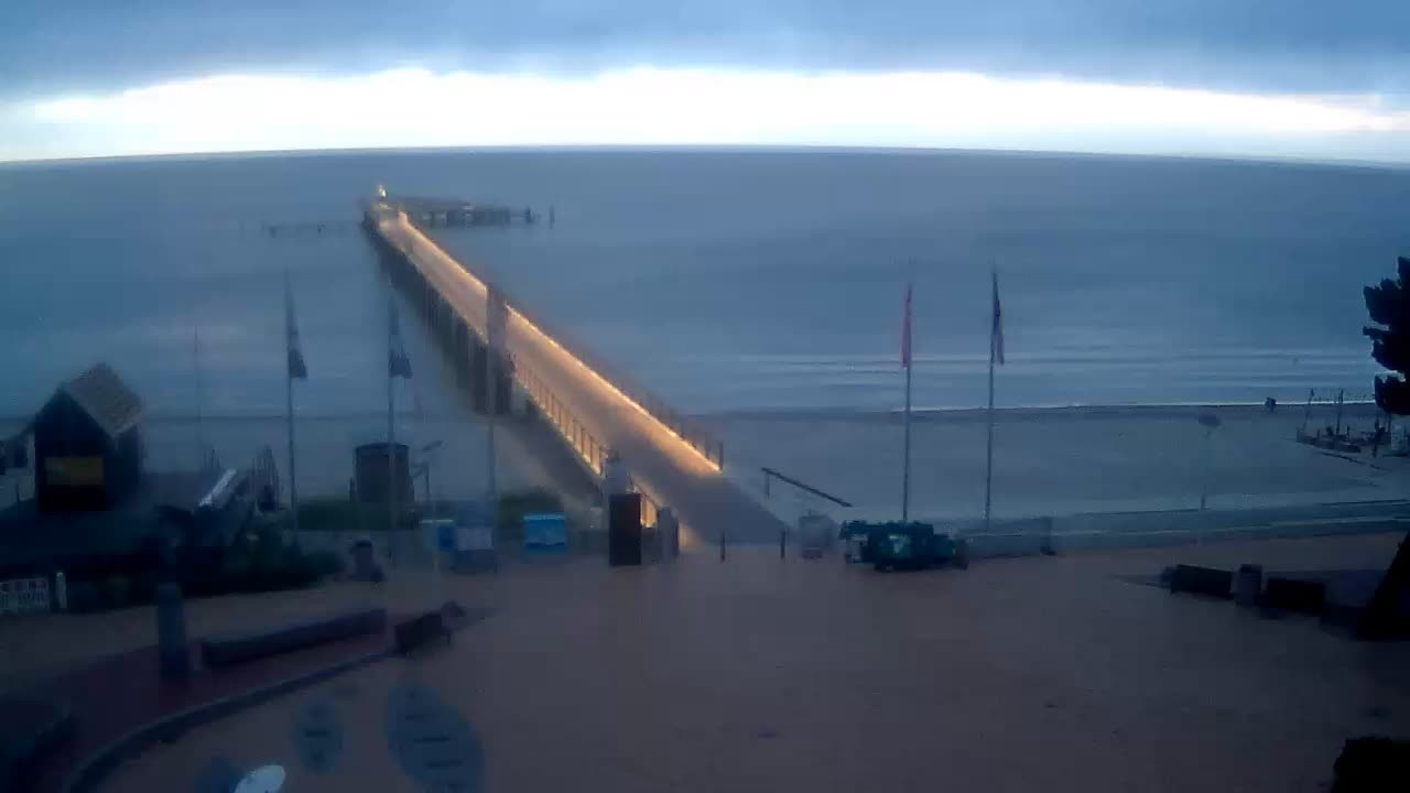 Archived image Webcam Scharbeutz: View of the beach and the Baltic Sea