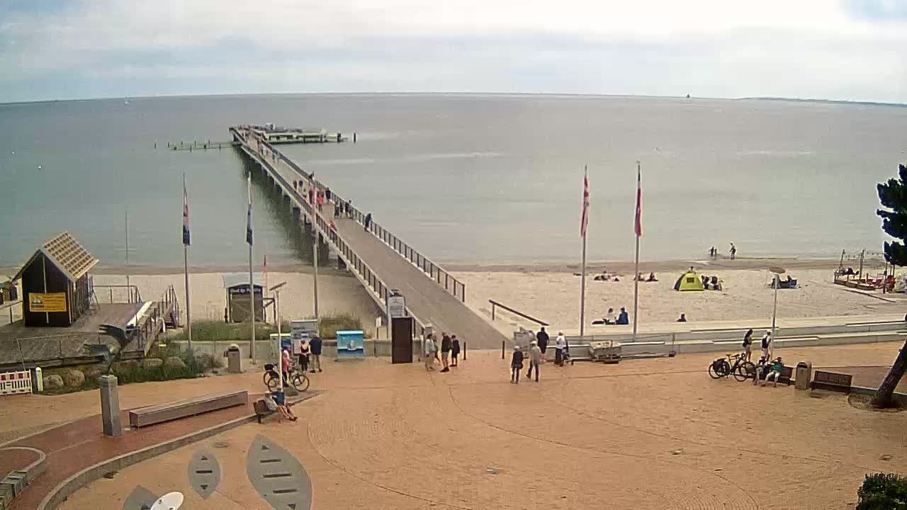 Archiv Foto Webcam Scharbeutz: Ausblick auf den Strand und die Ostsee