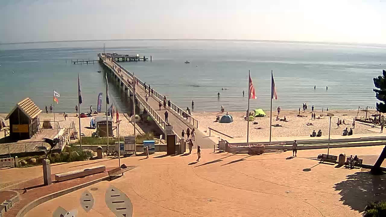 Archiv Foto Webcam Scharbeutz: Ausblick auf den Strand und die Ostsee