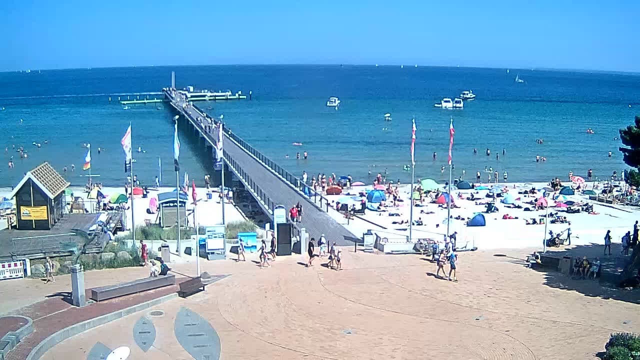 Archiv Foto Webcam Scharbeutz: Ausblick auf den Strand und die Ostsee