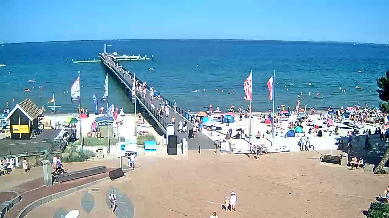 Archiv Foto Webcam Scharbeutz: Ausblick auf den Strand und die Ostsee