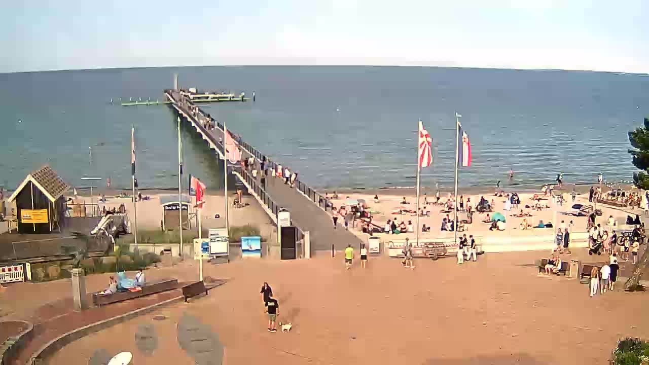 Archived image Webcam Scharbeutz: View of the beach and the Baltic Sea