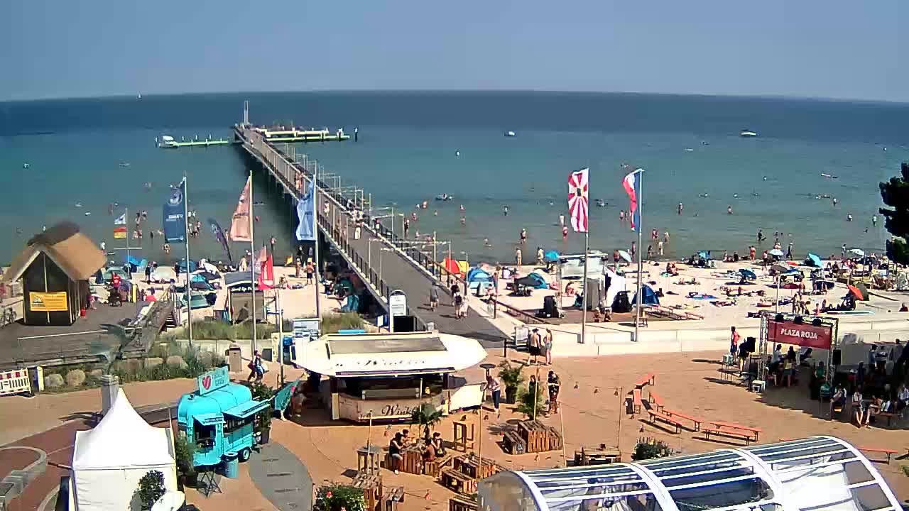 Archiv Foto Webcam Scharbeutz: Ausblick auf den Strand und die Ostsee