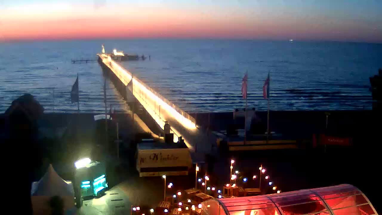 Archived image Webcam Scharbeutz: View of the beach and the Baltic Sea