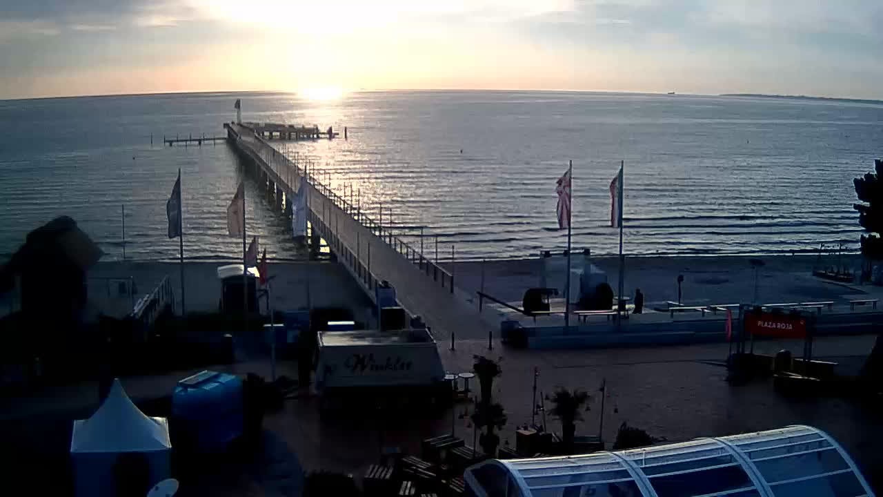 Archived image Webcam Scharbeutz: View of the beach and the Baltic Sea