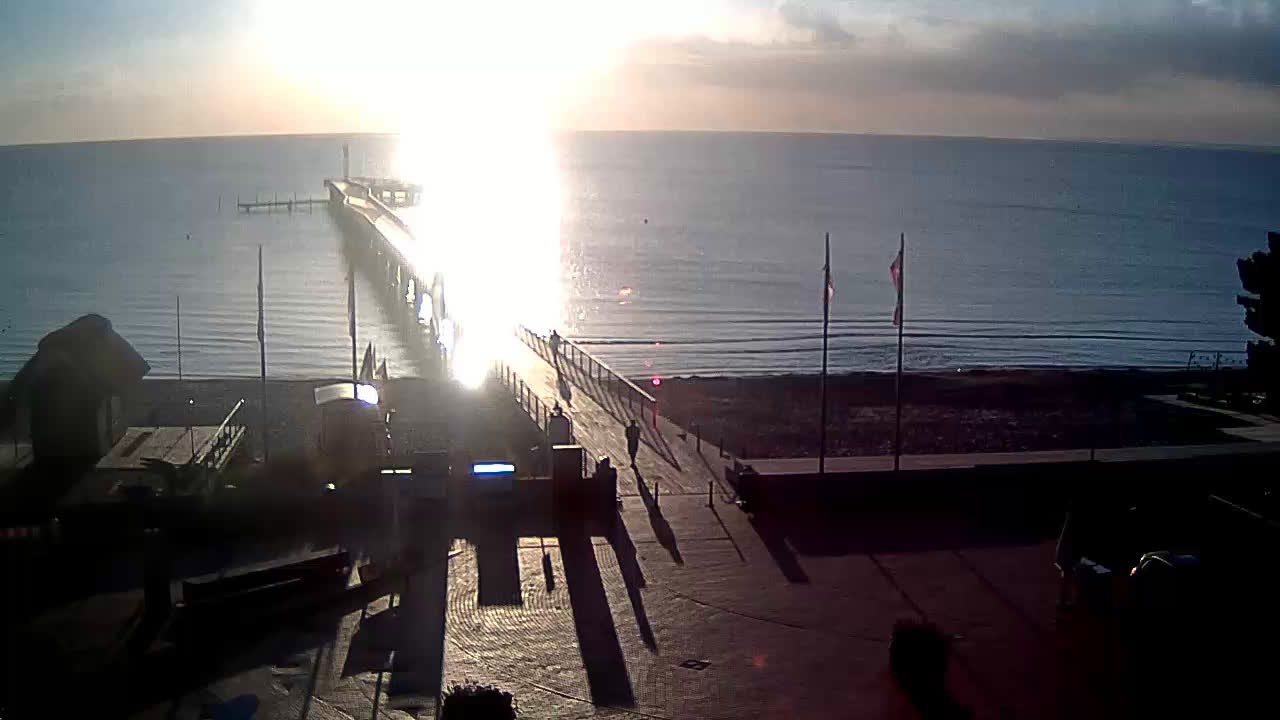 Archived image Webcam Scharbeutz: View of the beach and the Baltic Sea