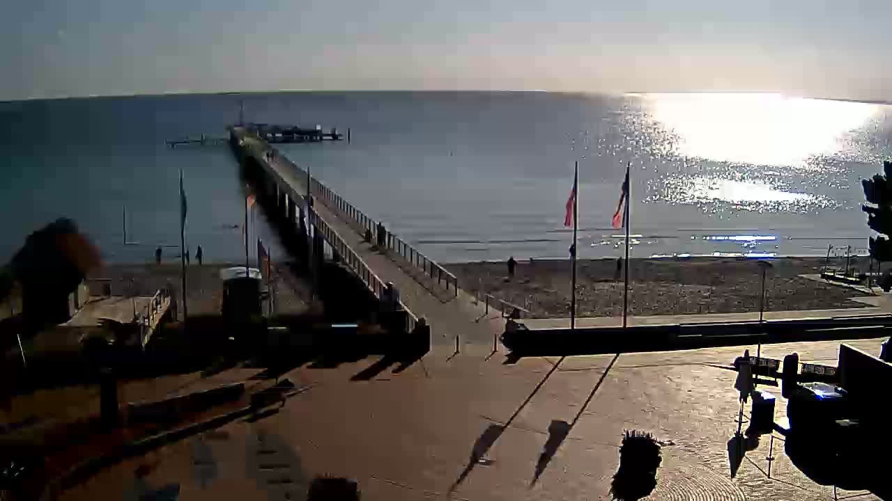 Archived image Webcam Scharbeutz: View of the beach and the Baltic Sea