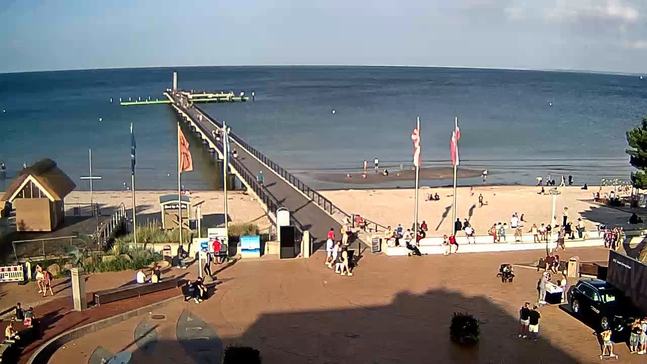 Archived image Webcam Scharbeutz: View of the beach and the Baltic Sea