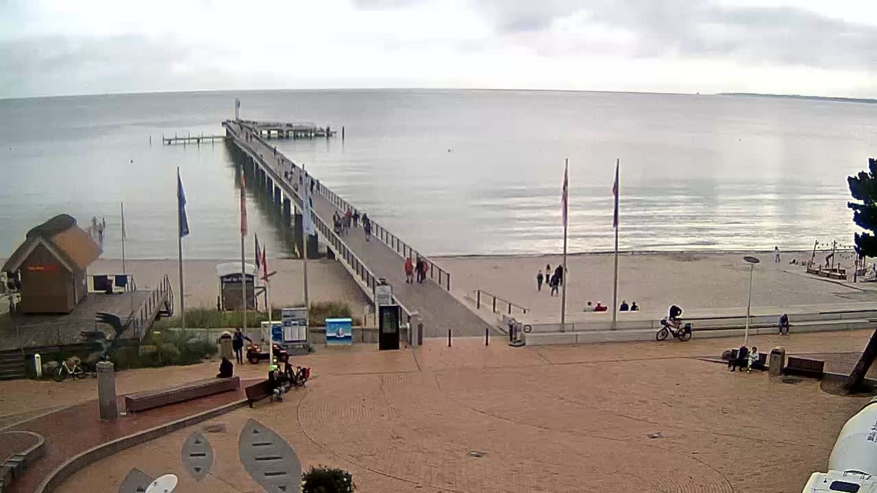 Archiv Foto Webcam Scharbeutz: Ausblick auf den Strand und die Ostsee