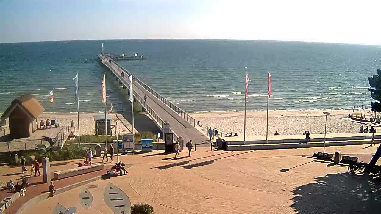 Archiv Foto Webcam Scharbeutz: Ausblick auf den Strand und die Ostsee