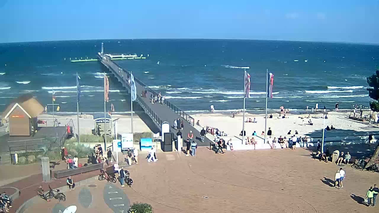 Archiv Foto Webcam Scharbeutz: Ausblick auf den Strand und die Ostsee