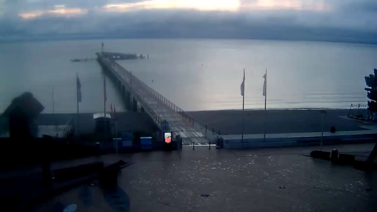 Archived image Webcam Scharbeutz: View of the beach and the Baltic Sea