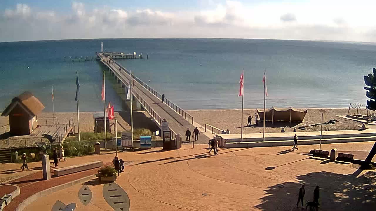 Archived image Webcam Scharbeutz: View of the beach and the Baltic Sea