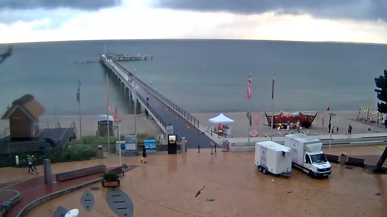 Archived image Webcam Scharbeutz: View of the beach and the Baltic Sea