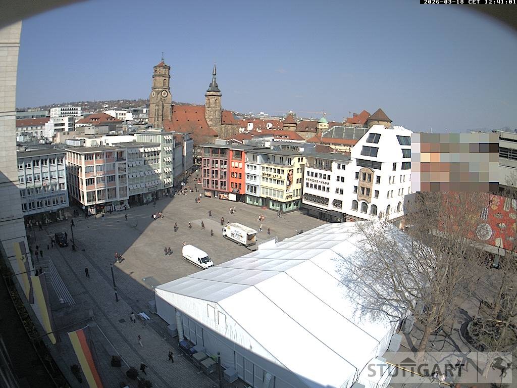 Archived image Webcam Stuttgart at the Market Square