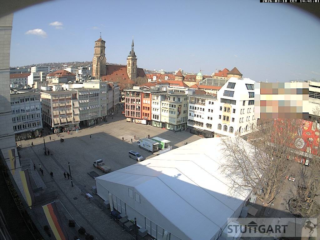 Archived image Webcam Stuttgart at the Market Square