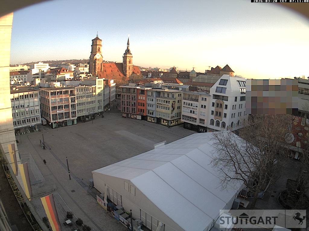 Archived image Webcam Stuttgart at the Market Square