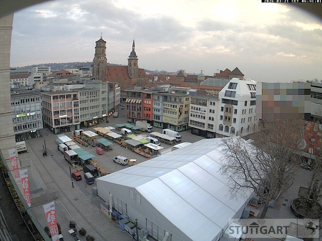 Archived image Webcam Stuttgart at the Market Square