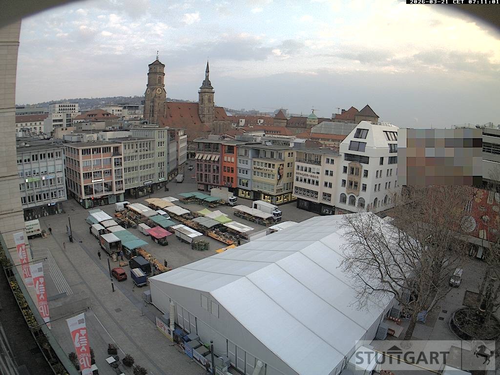 Archived image Webcam Stuttgart at the Market Square