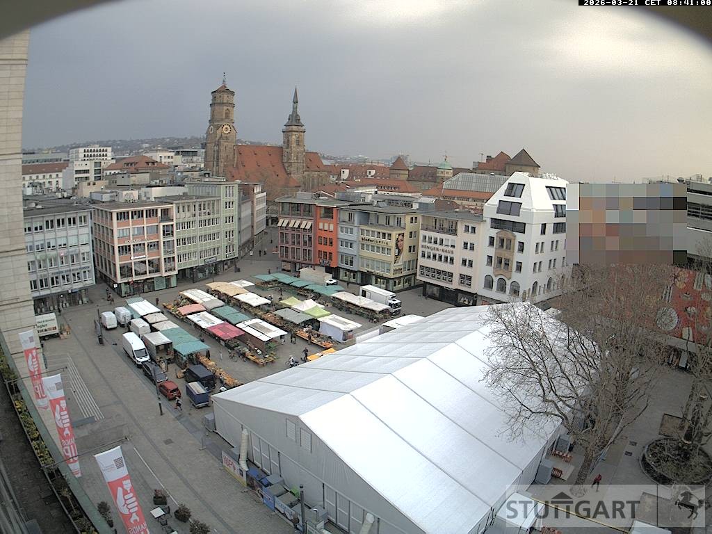 Archived image Webcam Stuttgart at the Market Square