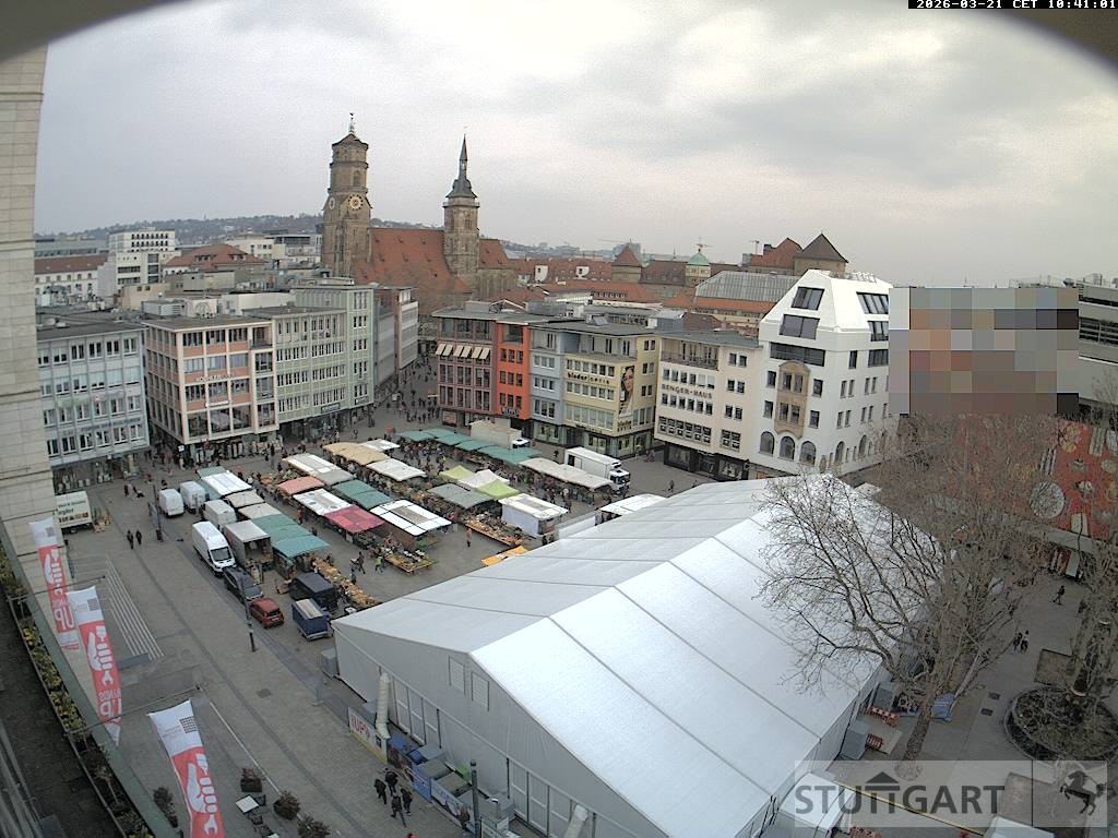 Archived image Webcam Stuttgart at the Market Square