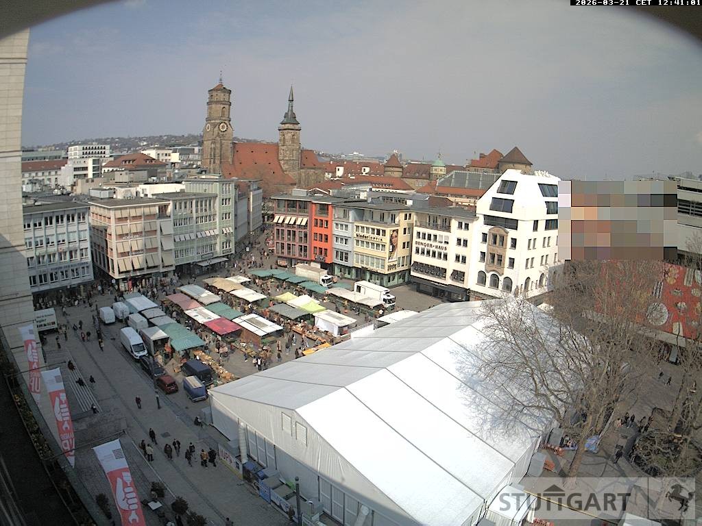 Archived image Webcam Stuttgart at the Market Square