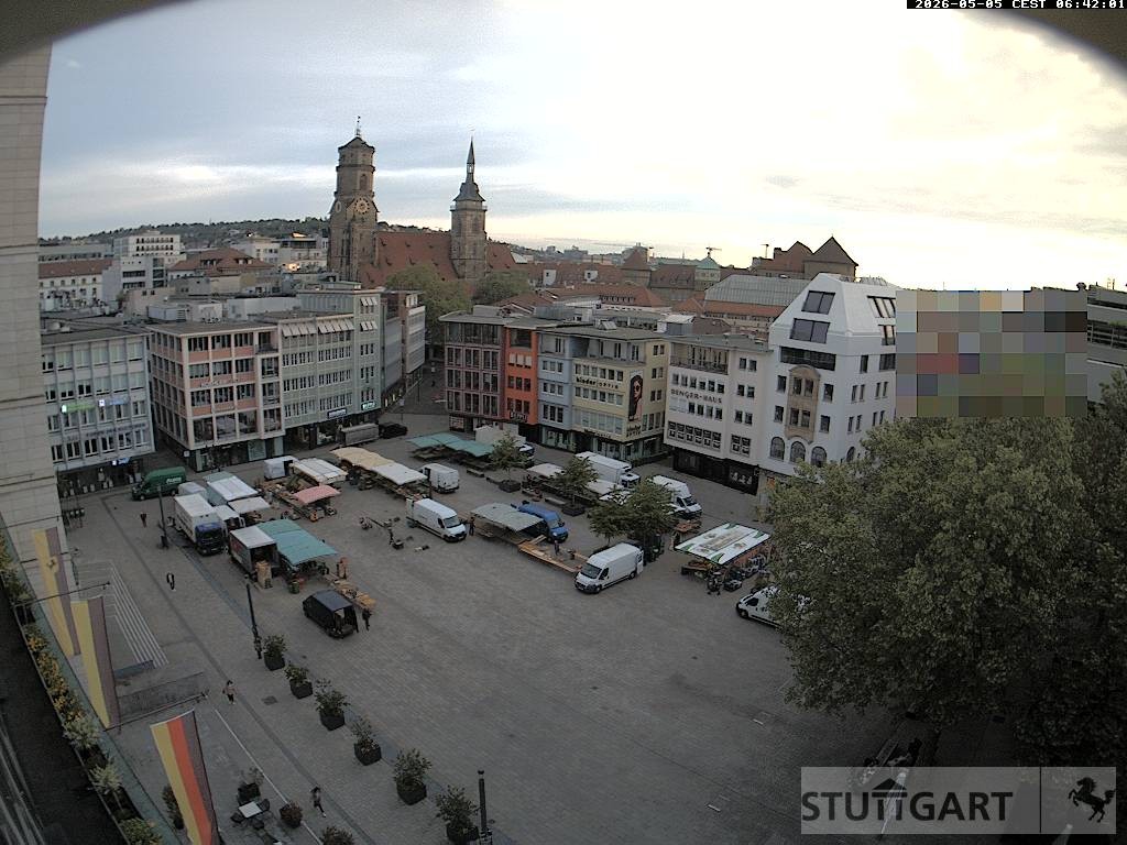 Archived image Webcam Stuttgart at the Market Square